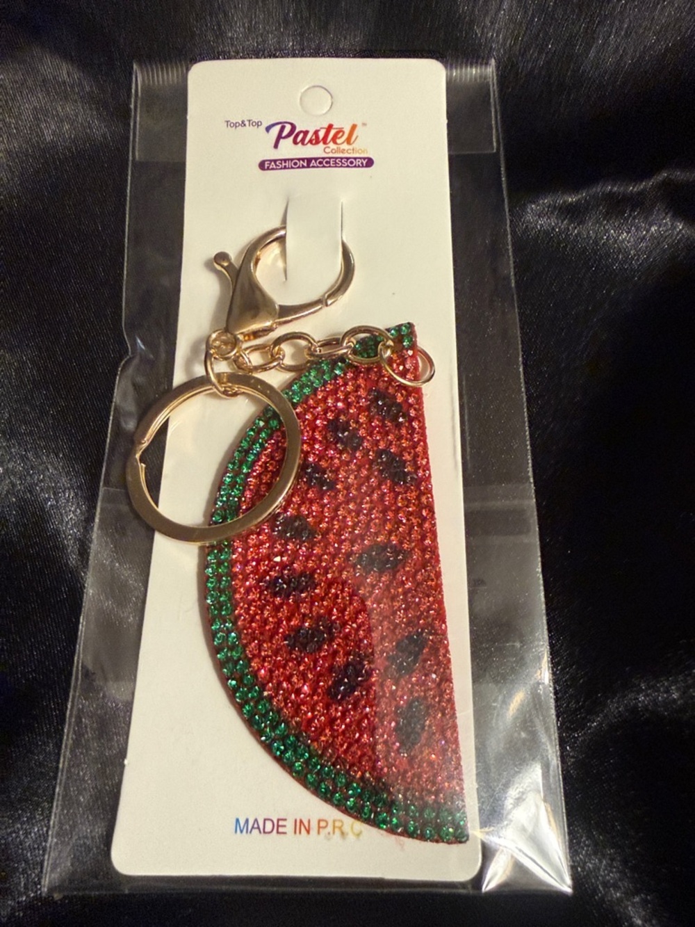 Red Watermelon Crystal Keychain